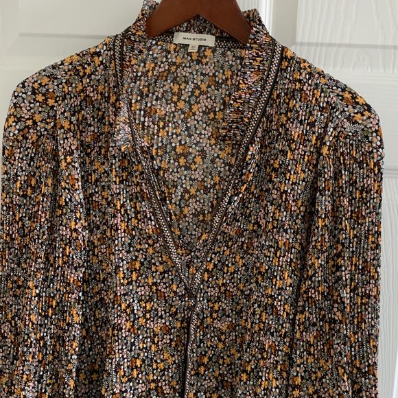 Max Studio Women's Necktie Blouse, Size XL - Picture 2 of 12